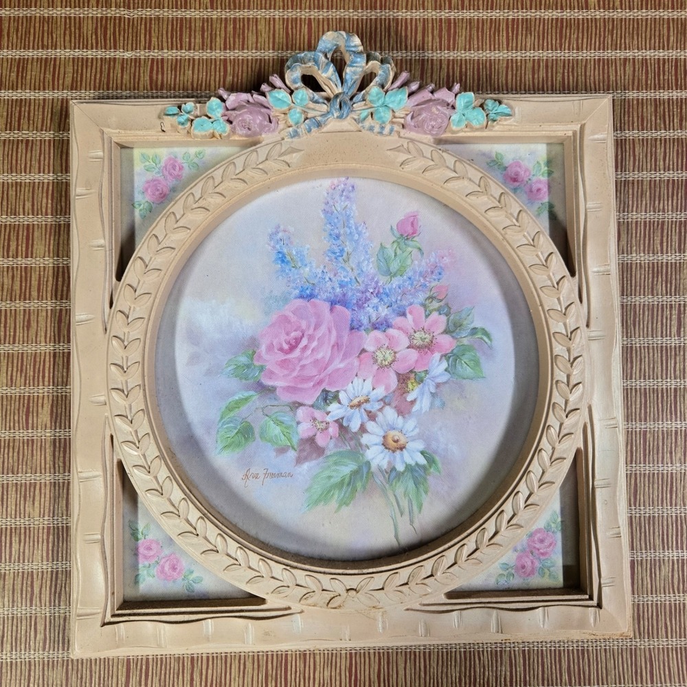 Floral Painting Framed Ava Freeman Cottagecore 13x13